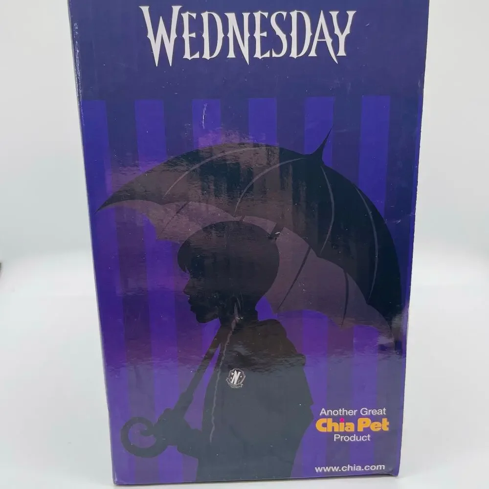 Chia Pet Wednesday Decorative Pottery Planter Addam’s Family NIB